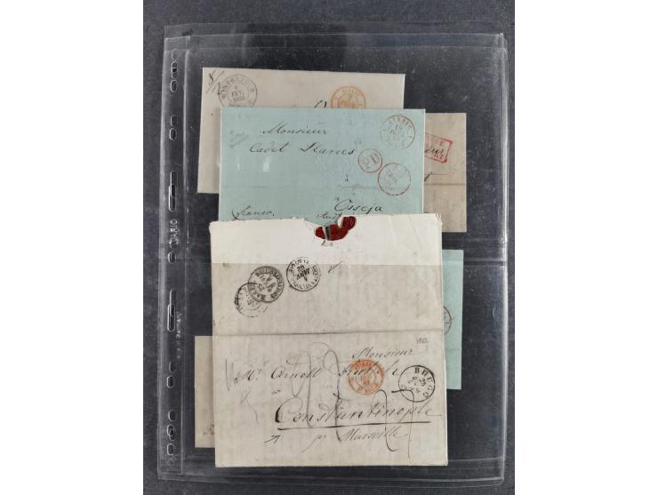 1796/1880, Lot von 39, häufig nach Frankreich adressierten, vorphilatelistischen und markenlosen Briefen. Dabei eine Vielzahl