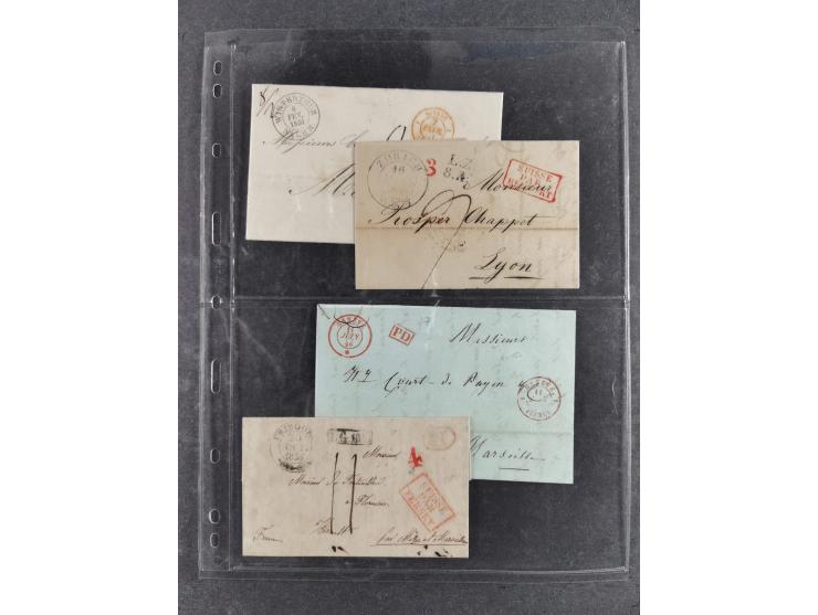 1796/1880, Lot von 39, häufig nach Frankreich adressierten, vorphilatelistischen und markenlosen Briefen. Dabei eine Vielzahl