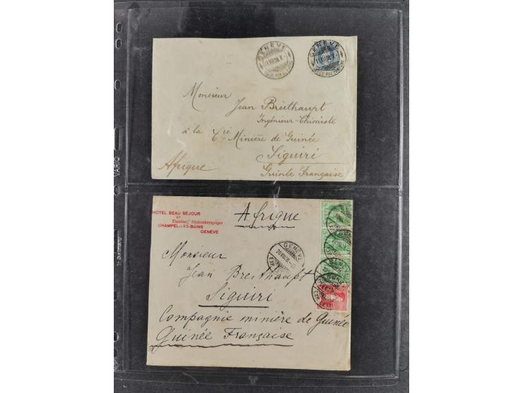 1862/82, Lot 14 interessantere Frankaturen der Sitzenden Helvetia gezähnt. Dabei 10 Rp. blau als Mischfrankatur mit Strubel 2