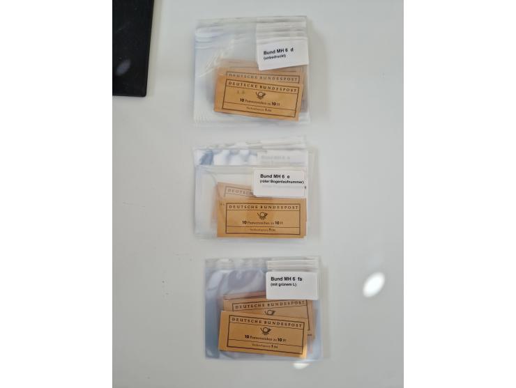 1951/68, postfrisches Lager mit einigen hundert Markenheftchen der Mi.-Nrn. 1-14 inklusive selteneren wie Mi.-Nr. 5aa oder 13