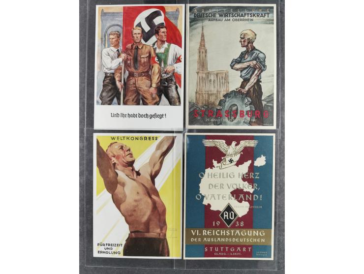 1936/46, reichhaltige Partie mit über 150 Propagandakarten sowie einigen Vignetten und kompletten Bildpostkarten-Sätzen mit v
