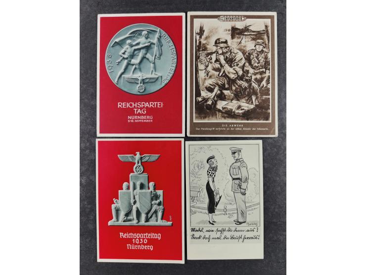 1936/46, reichhaltige Partie mit über 150 Propagandakarten sowie einigen Vignetten und kompletten Bildpostkarten-Sätzen mit v