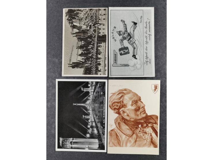 1936/46, reichhaltige Partie mit über 150 Propagandakarten sowie einigen Vignetten und kompletten Bildpostkarten-Sätzen mit v