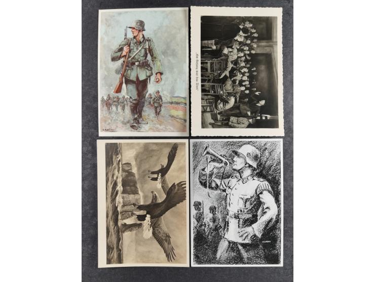 1936/46, reichhaltige Partie mit über 150 Propagandakarten sowie einigen Vignetten und kompletten Bildpostkarten-Sätzen mit v