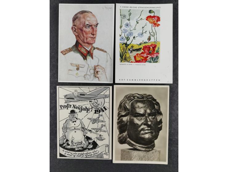 1936/46, reichhaltige Partie mit über 150 Propagandakarten sowie einigen Vignetten und kompletten Bildpostkarten-Sätzen mit v