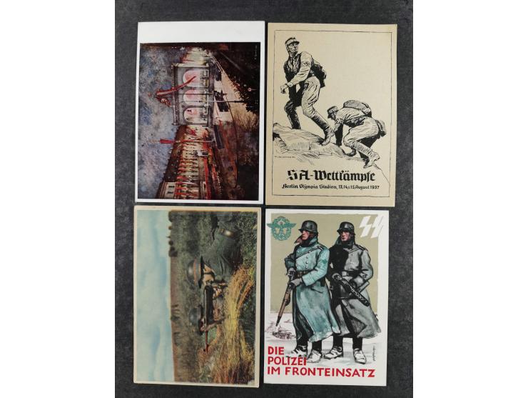1936/46, reichhaltige Partie mit über 150 Propagandakarten sowie einigen Vignetten und kompletten Bildpostkarten-Sätzen mit v