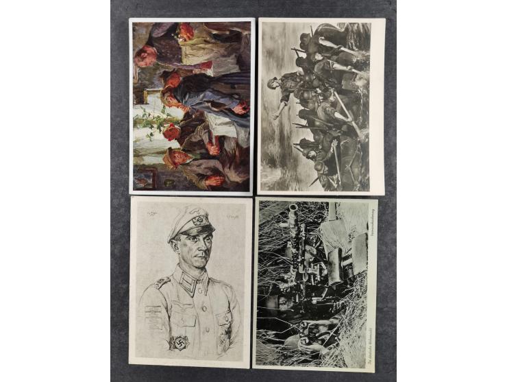 1936/46, reichhaltige Partie mit über 150 Propagandakarten sowie einigen Vignetten und kompletten Bildpostkarten-Sätzen mit v