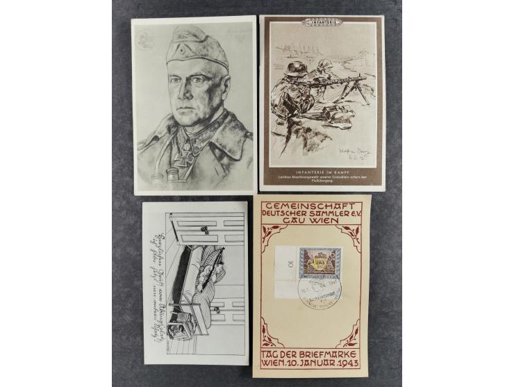 1936/46, reichhaltige Partie mit über 150 Propagandakarten sowie einigen Vignetten und kompletten Bildpostkarten-Sätzen mit v
