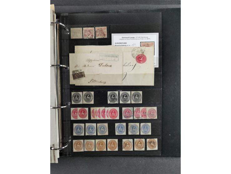 Baden bis Württemberg, umfangreiche gestempelte und ungebraucht/postfrische Sammlung inkl. Doubletten mit Briefen und Ganzsac