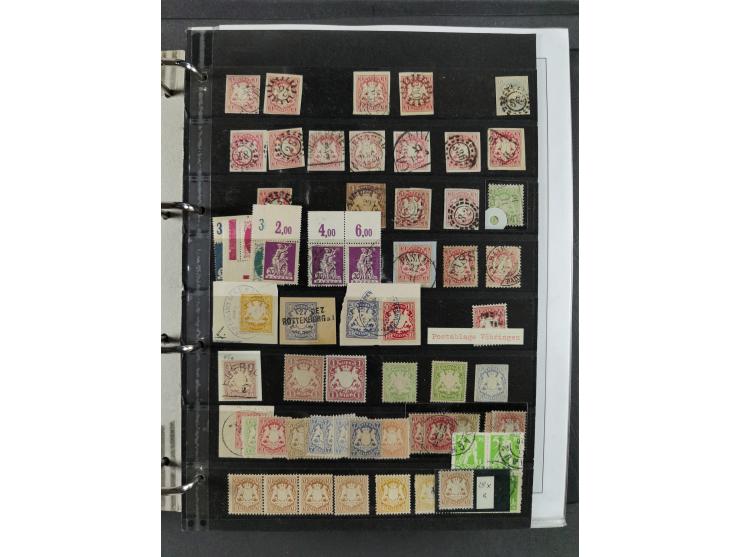 Baden bis Württemberg, umfangreiche gestempelte und ungebraucht/postfrische Sammlung inkl. Doubletten mit Briefen und Ganzsac