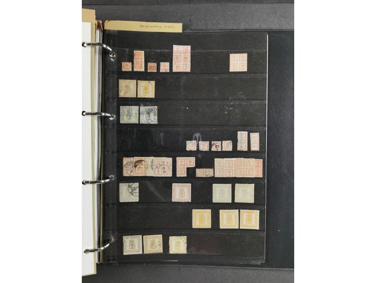 Baden bis Württemberg, umfangreiche gestempelte und ungebraucht/postfrische Sammlung inkl. Doubletten mit Briefen und Ganzsac