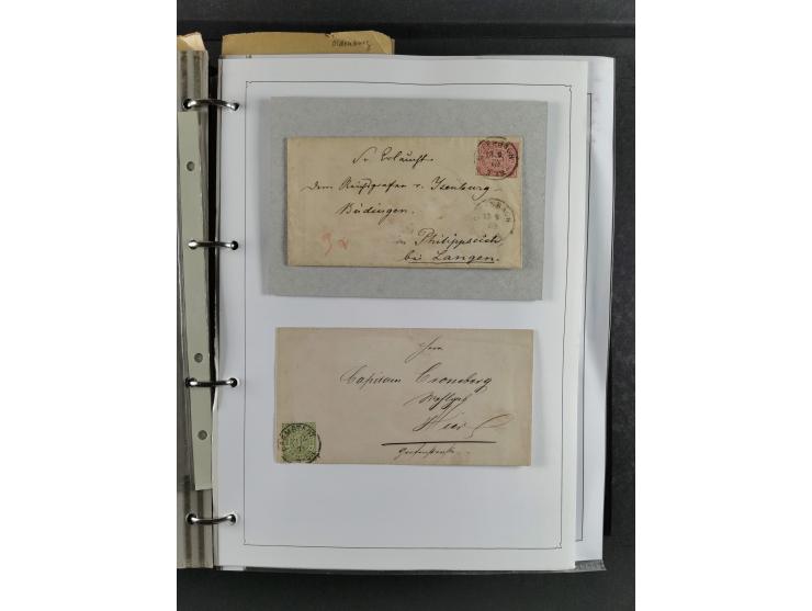 Baden bis Württemberg, umfangreiche gestempelte und ungebraucht/postfrische Sammlung inkl. Doubletten mit Briefen und Ganzsac