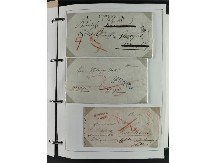 Baden bis Württemberg, umfangreiche gestempelte und ungebraucht/postfrische Sammlung inkl. Doubletten mit Briefen und Ganzsac