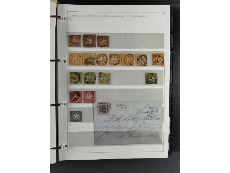 Baden bis Württemberg, umfangreiche gestempelte und ungebraucht/postfrische Sammlung inkl. Doubletten mit Briefen und Ganzsac