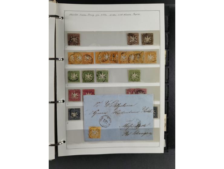 Baden bis Württemberg, umfangreiche gestempelte und ungebraucht/postfrische Sammlung inkl. Doubletten mit Briefen und Ganzsac