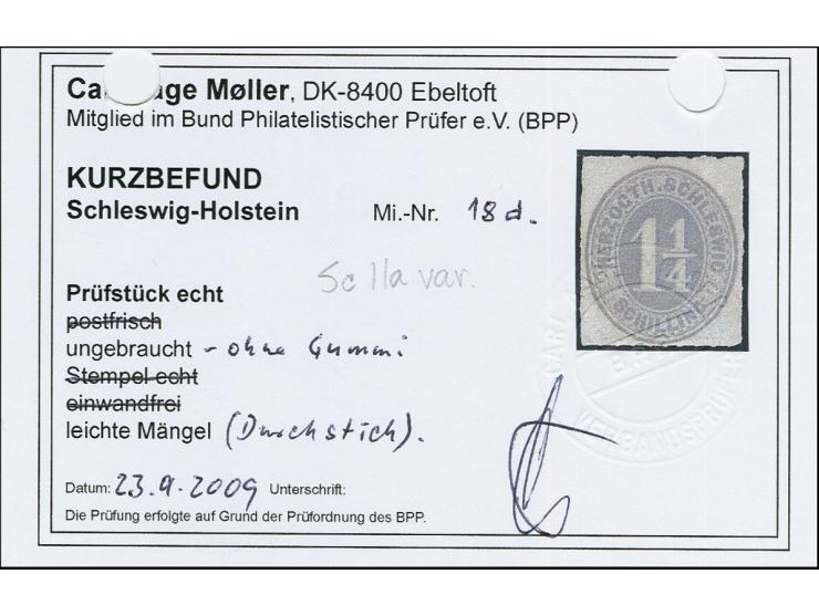 1¼ Schilling blaugrau, schöne kräftige Farbe und bis auf minimale Durchstichmängel einwandfrei, ungebraucht ohne Gummi. Eine 