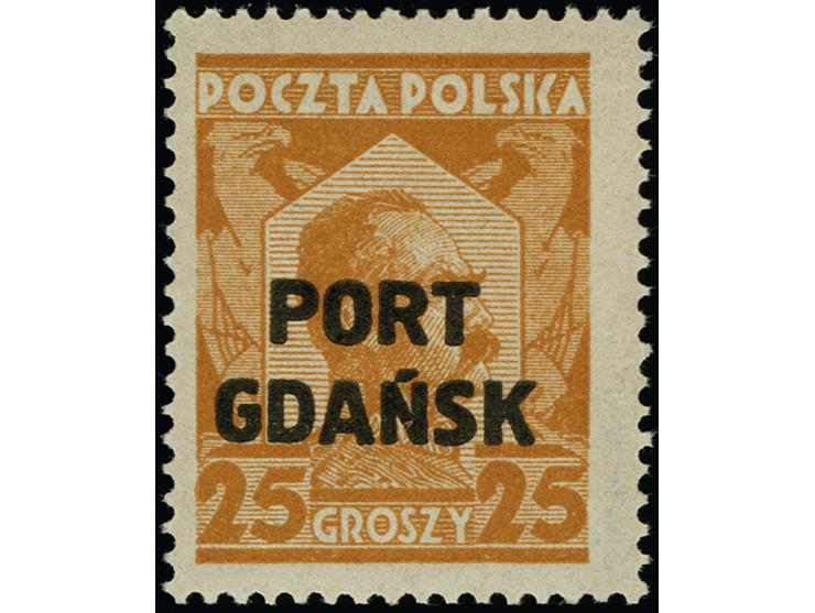 1918, 25 Gr. lebhaftbraunocker, postfrisch, in tadelloser Erhaltung, eine seltene Farbe, sign. Wiatrowski und Fotoattest Grub