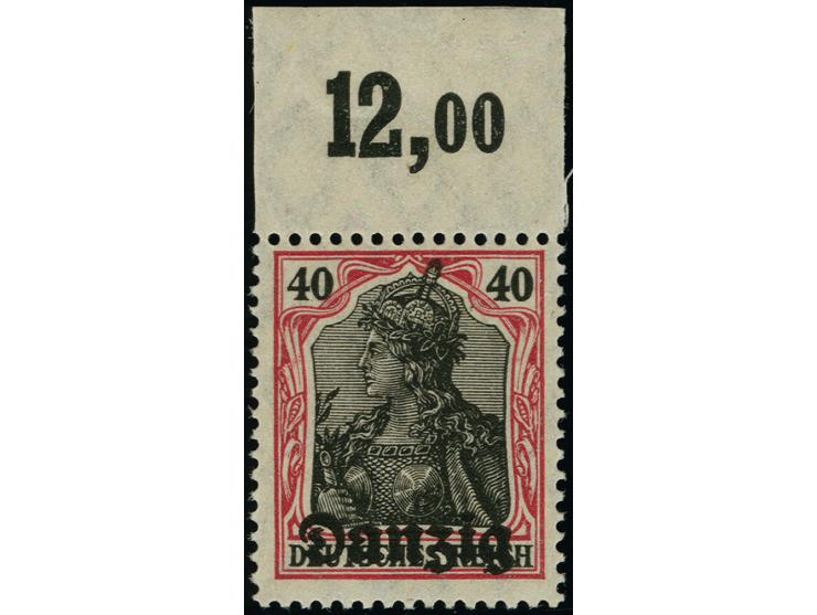 Nicht ausgegeben: Germania 5-40 Pfg., je als Oberrandstück, postfrisch bzw. Falz im Rand, tadellos, u.a. sign. Kniep BPP