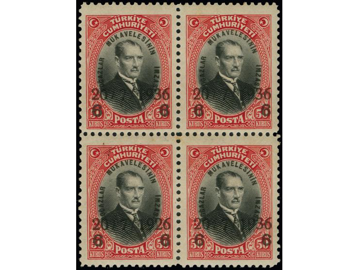 1936, Signature of the Straits Settlements, “1926” for “1936” date error in surcharge, unmounted mint set of six in blocks of
