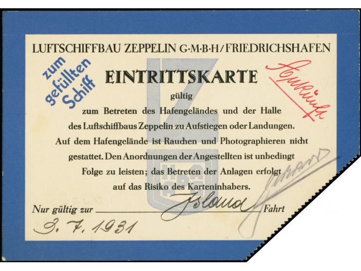 1931, Islandfahrt, Eintrittskarte zum Betreten des Hafengeländes, ausgestellt für die Islandfahrt mit Datierung 3.7., in gute