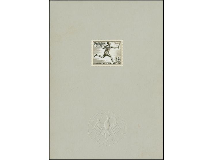 Olympische Spiele 12 Pfg., Fotoessay auf Vorlagekarton der Reichsdruckerei