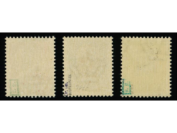 Saloniki: 1944, nicht amtliche Ausgabe 20-50 Centesimi ohne milchig-weißem Unterdruck komplett, postfrisch, in einwandfreier 