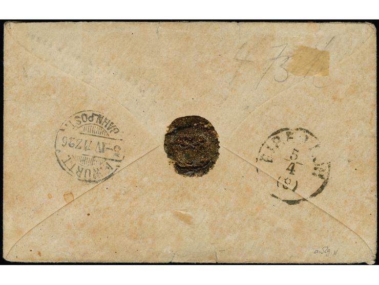 3 Kr. hellrosa und 7 Kr. blau, beide farbfrisch und gut durchstochen, mit DKr. "WURZACH 5/4 71" auf kleiner Charge-Briefhülle