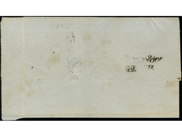 "VENEZIA 21/9", EKr. auf 2 Einzelwerten Österreich, Handpapier 3 Kreuzer, beide voll-bis breitrandig, auf Briefhülle (Seitenk