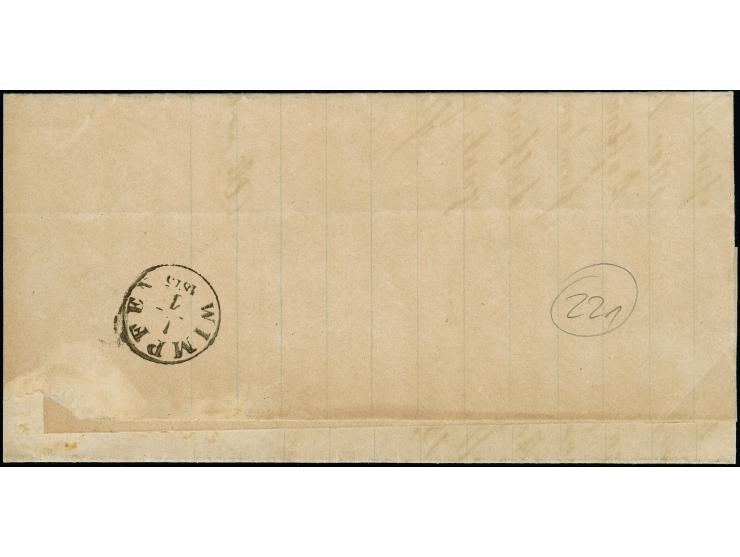 3 Kreuzer karmin, farbfrisch, gut geprägt und üblich gezähnt mit klarem EKr. “FLINSBACH 31.12.74” auf komplettem Faltbrief na