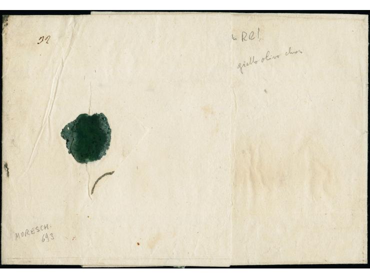 "ZOGNO 8/8", Strich-Kreisstempel auf Sardinien 80 Centesimi, noch voll- bis breitrandig, auf Briefhülle nach Mailand. Ein Tei