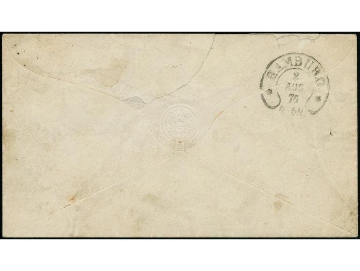 1875, Ganzsachenumschlag 10 Pfennig rot, sauber mit L1 “HELGOLAND" nach Hamburg, oben kleine Kerbe im Umschlag und Klappe etw