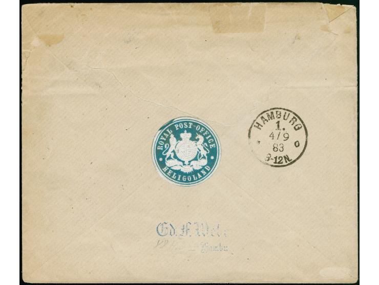 1875, 10 Pfennig dunkelgrün/dunkellilakarmin sowie 50 Pfennig grün/dunkellilakarmin, farbfrisch, sauber mit Kreisbogenstempel