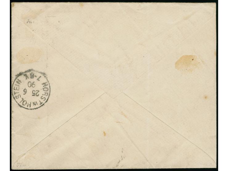 10 Pfennig hellgrün/mittelrot, drei waagerechte sowie ein senkrechtes Paar und ein Einzelwert, farbfrisch und meist gut gezäh