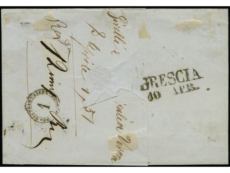 "VERONA/9-4/51", Ra. auf Österreich 3 Kreuzer Handpapier, voll- bis breitrandig, auf Briefhülle nach Brescia. Signiert Enzo D