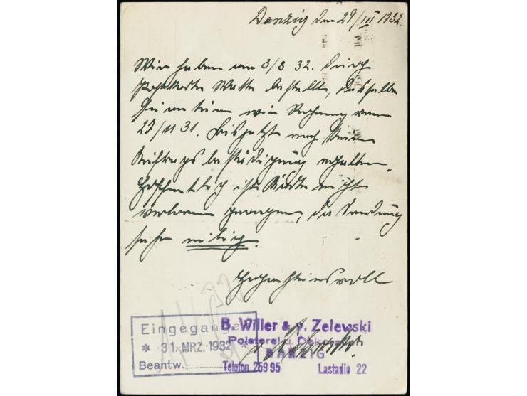 “DANZIG 5 29.3.32 - Als Reiseziel erwähl sich jeder Danzig und seine Ostseebäder” (ohne Sterne, Wolff 1.4) klar auf Staatswap