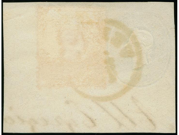 "VERONA 30/10", EKr. auf 1858, 3 Soldi schwarz, Type II, auf Ausschnitt aus Ganzsachenumschlag 1861,3 Soldi grün. Schöne und 