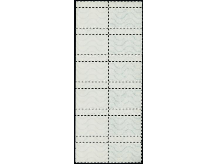 1944, Stalin ½ P. grün im senkrechten 6er-Block mit Zwischenstegen und rechtem Seitenrand, ohne Gummi, tadellos
