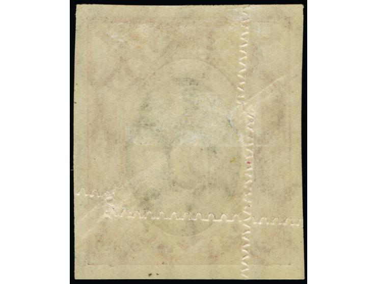 1921, Kogge 1 M. mit kopfstehendem Mittelstück und völlig verschobenem Durchstich, entsprechend aus dem Bogen geschnitten, sa