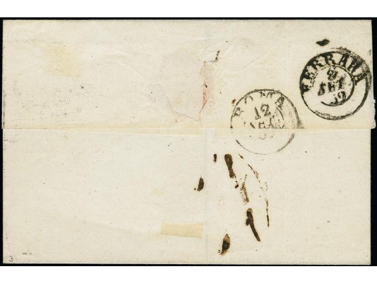 "CHIOGGIA 6/9", EKr., klar auf 1858, 5 Soldi, Type II, auf kleiner unterfrankierter, aber nicht nachtaxierter Briefhülle (Kir