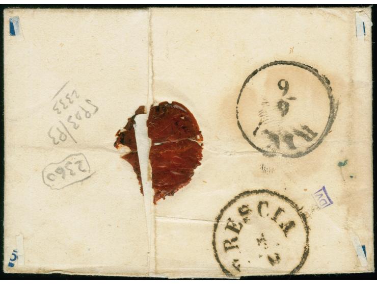 "PIEVE DI LEDRO 5. JUN", EKr. in blau, sauber auf Handpapier 15 Centesimi, allseits breitrandiges rechtes Randstück mit ca. 7