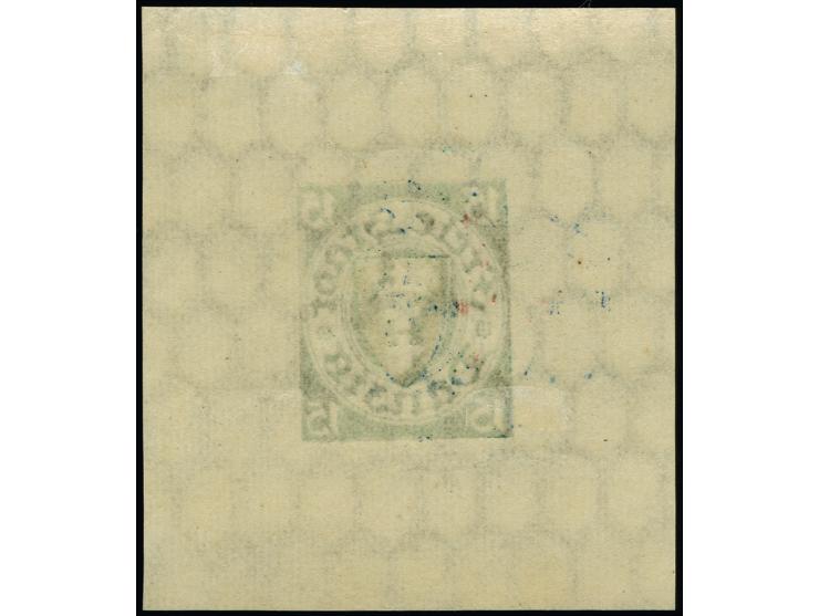 1924, Staatswappen 15 Pfg. dunkelgrün/grün, Einzelabzug im Blockformat (46x52mm), stehendes Wasserzeichen, sauber ungebraucht