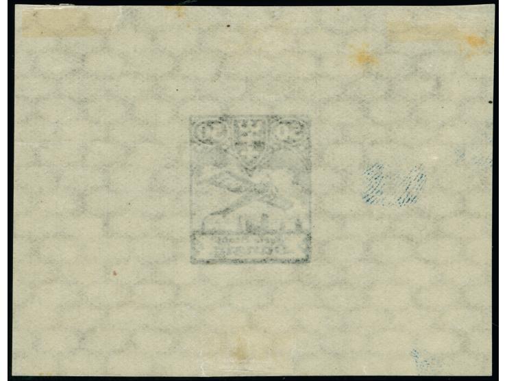 1924, Flugpost, 50 Pfg. schwarzblau, nicht verausgabte Wertstufe, als Einzelabzug im Blockformat (72x55mm) auf Papier mit lie