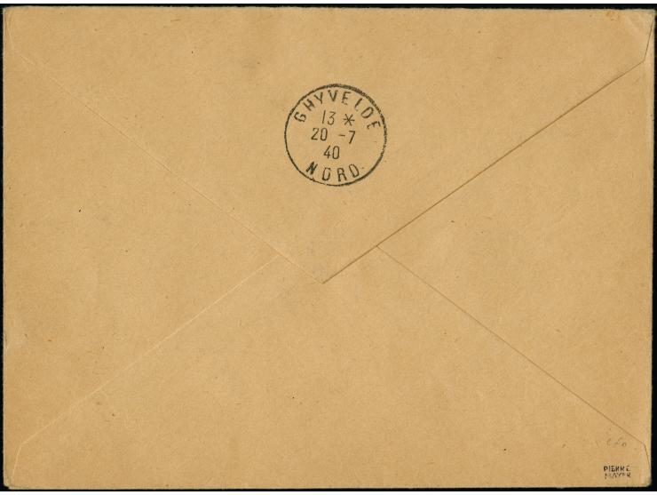 Merkur 30 C. und 70 C., sauber mit Stempel “DUNKERQUE 19 -7 40” auf adressiertem Umschlag nach Ghyvelde mit Ankunftsstempel, 