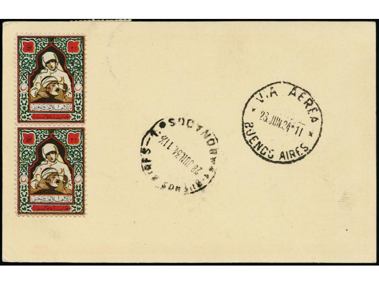 Türkei: 1934, Argentinien-Fahrt, Auflieferung Friedrichshafen bis Argentinien, Ganzsachen-Karte 6 K. mit Zufrankatur von “IST