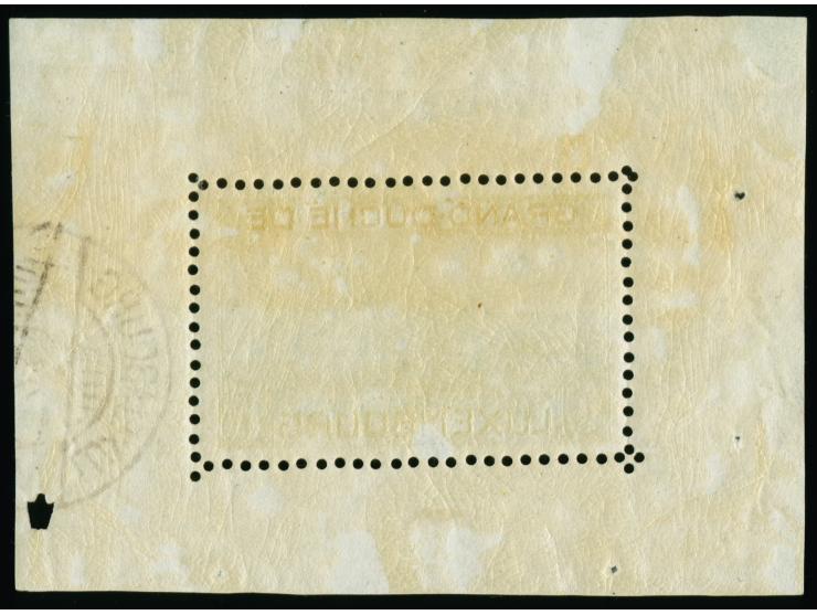 1923, Birthday Souvenir sheet (76x55mm), type I, used with cds. “LUXEMBURG -3.1.23 9-10M” in the margin, fine