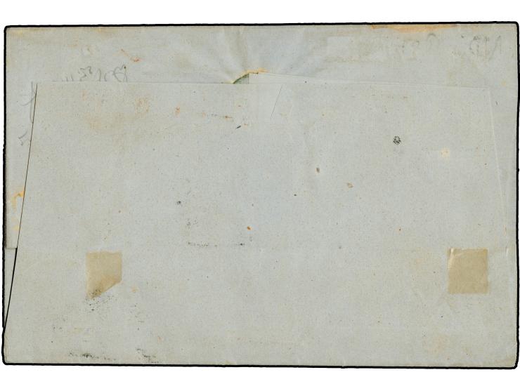 1861, Hidalgo 4 r. on yellow, district overprint “CHIHUAHUA”, diagonally bisected, tied by red straight-line “GUAD Y CALVO” t