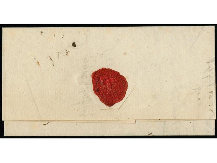 “PS” (=Postsache) klar in Schwarz auf kpl. Faltbrief mit Datierung “Berlin, den 17.July 1781” nach Stettin, rückseitig mit kp