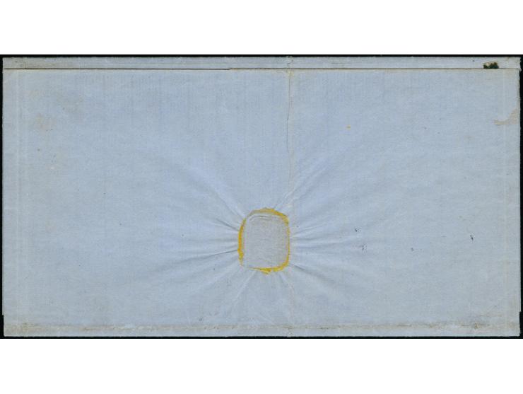 1859, 1d. blue, slightly touched at upper left, otherwise good margins, tied by black c.d.s. to entire letter with adjacent b