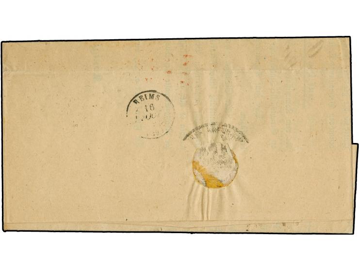 1866, roter Ra1 “P.S.P.” (= Prusse Service Public) klar auf kpl. Dienst-Faltbrief mit Tax-Vermerk “3” (Decimén) nach Reims mi