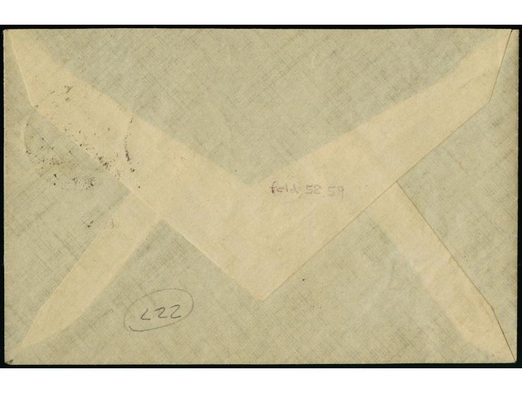 1920, Germania mit lebhaftlilagrauem Netzunterdruck 2 M. auf 35 Pfg., Spitzen nach unten, waagerechtes Paar, Felder 58-59, da